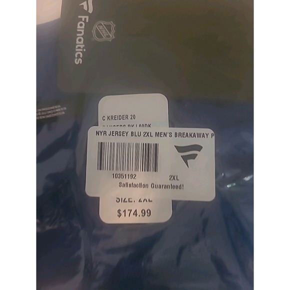 New York Rangers Mens's Kaapo‎ Kakko Fanatics Blue Replica Player Jersey 2XL - Picture 4 of 4